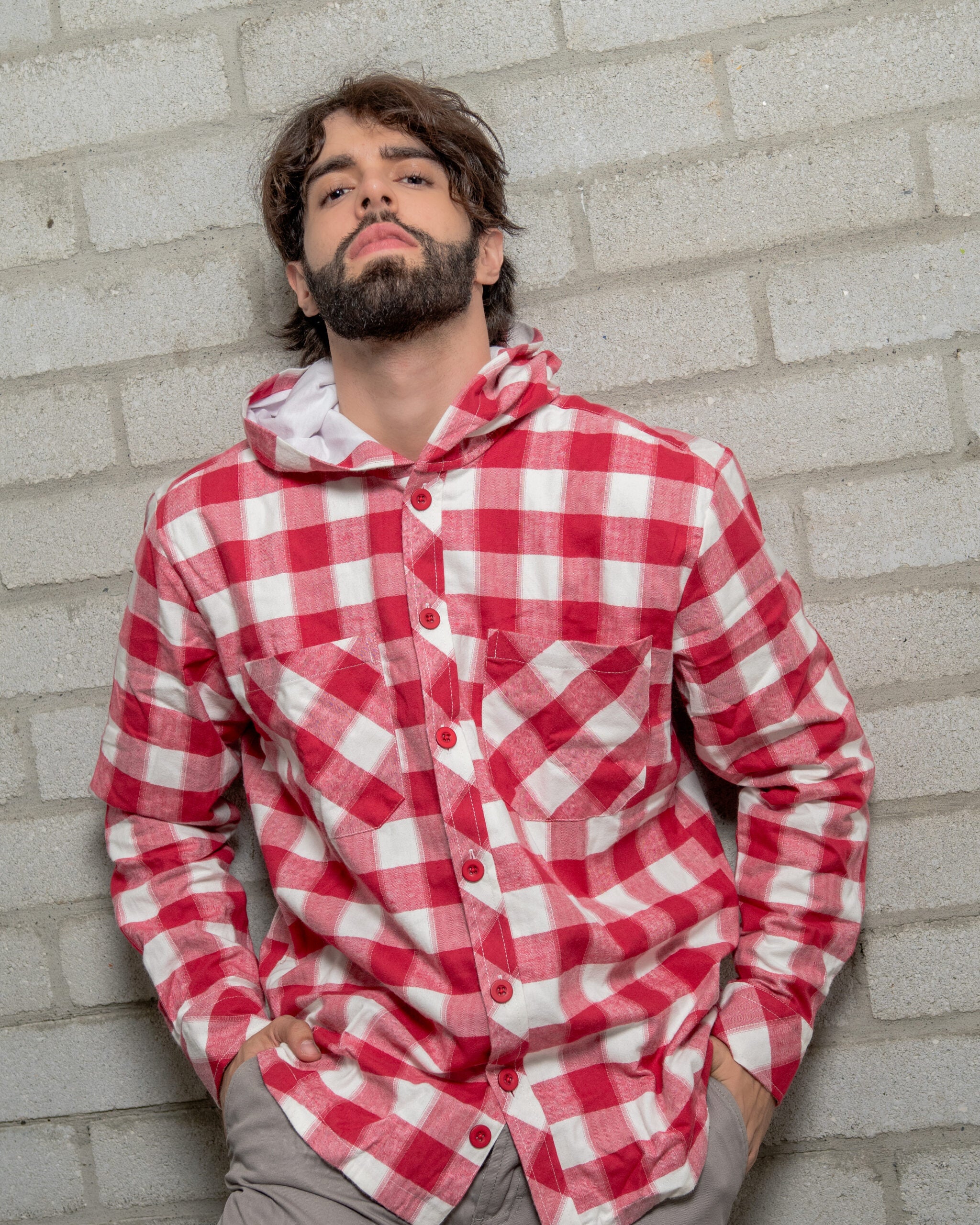 Chaqueta Cuadros Rojos Y Blancos