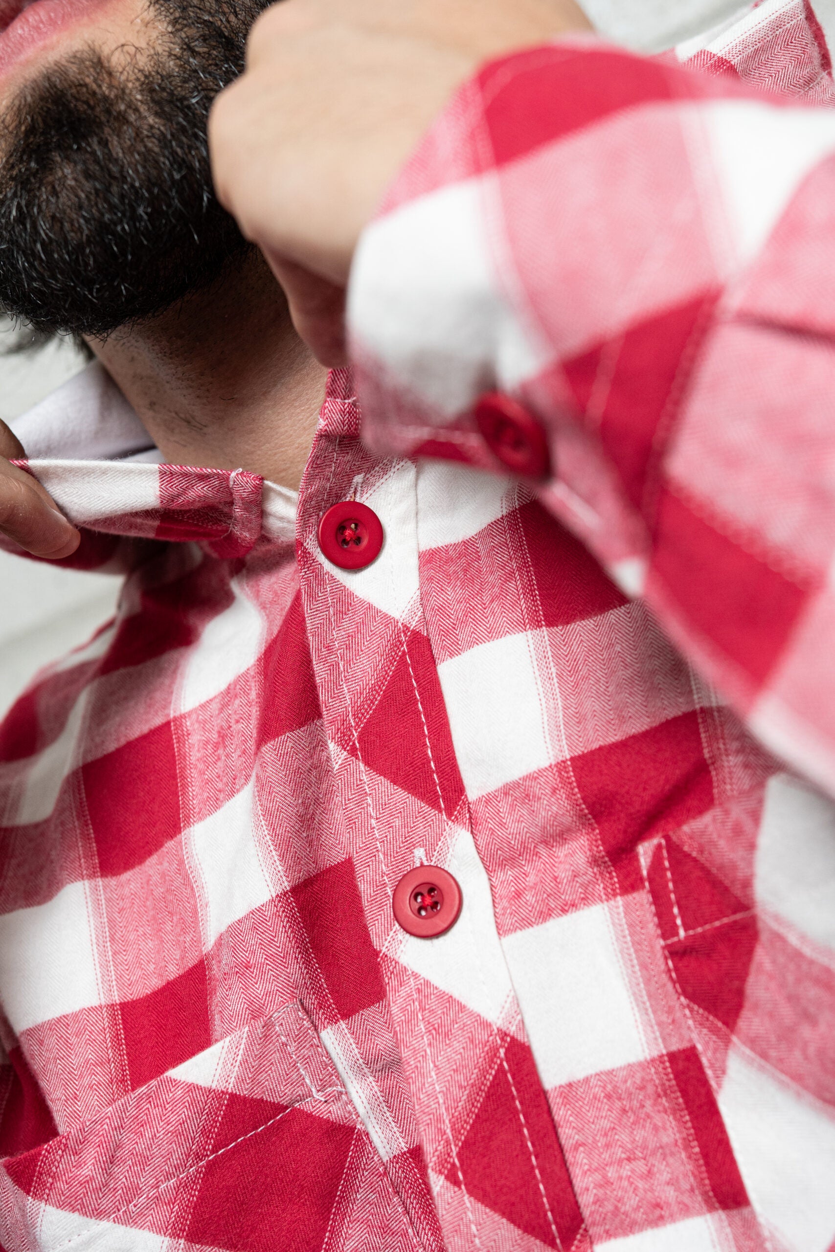 Chaqueta Cuadros Rojos Y Blancos
