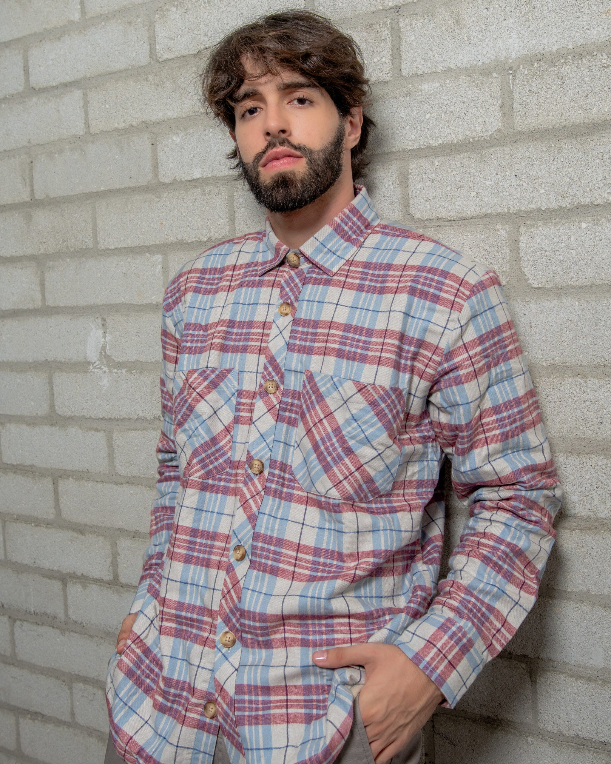 Chaqueta Cuadros Rojo Azul Blanco