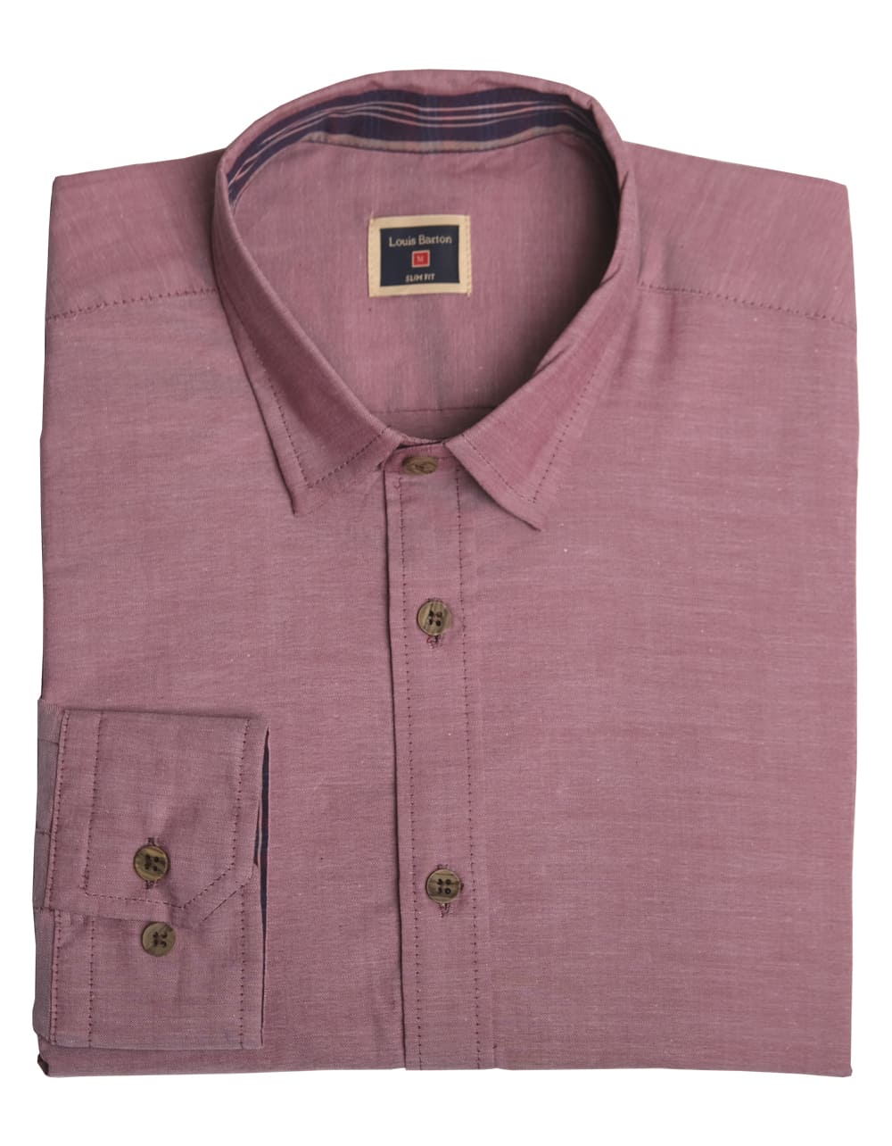 Camisa Manga Larga Rojo Claro Con Charretera - Moldería slim