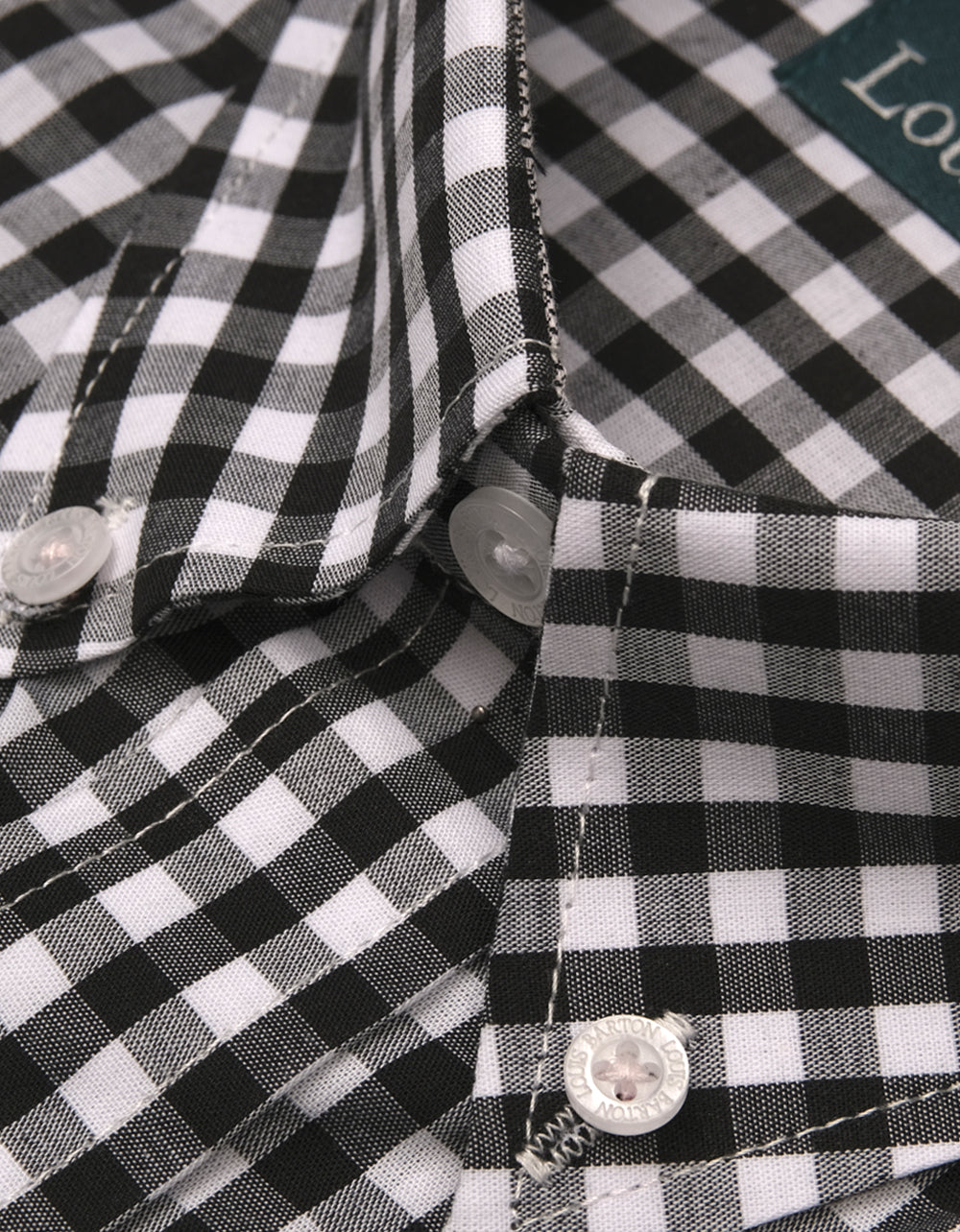 Camisa Manga Larga Cuadros Grandes Negros - Moldería clásica