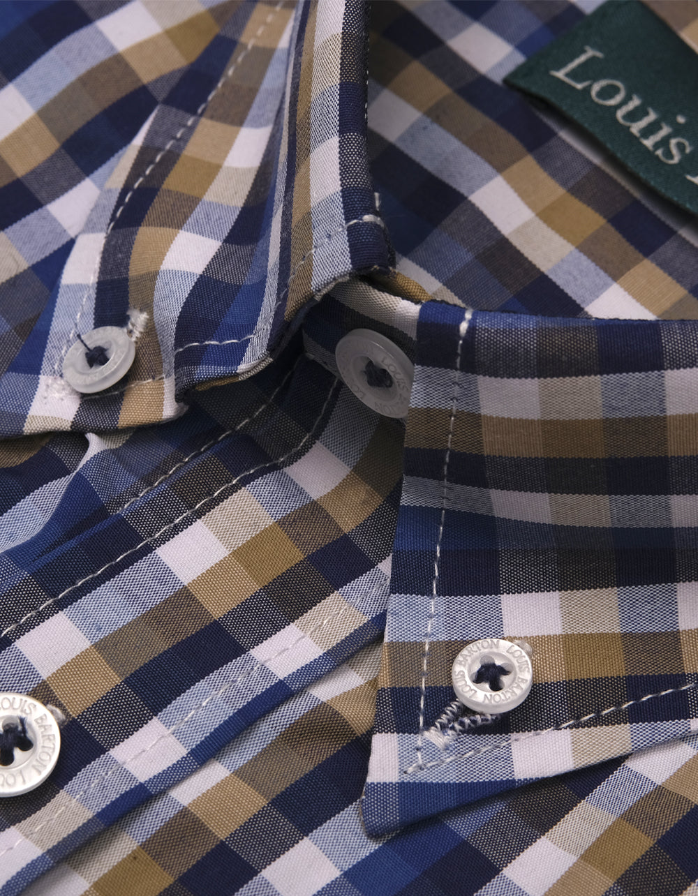 Camisa Manga Larga Cuadros Azul Amarillo y Blanco - Moldería clásica