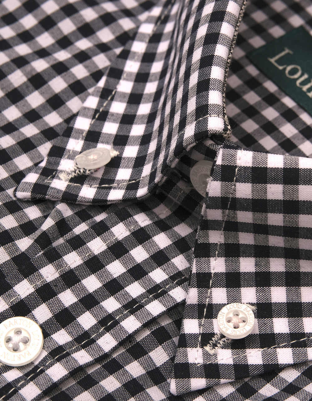 Camisa Manga Larga Cuadros Medianos Negros - Moldería clásica