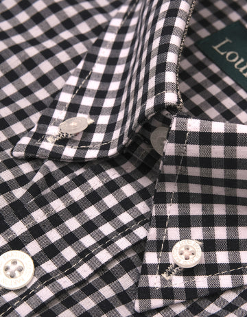 Camisa Manga Larga Cuadros Medianos Negros - Moldería clásica