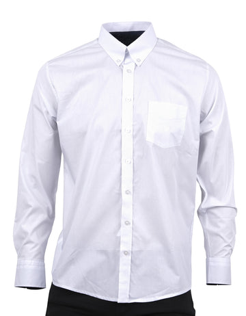 Camisa Manga Larga Blanca Puntos Azules - Moldería informal
