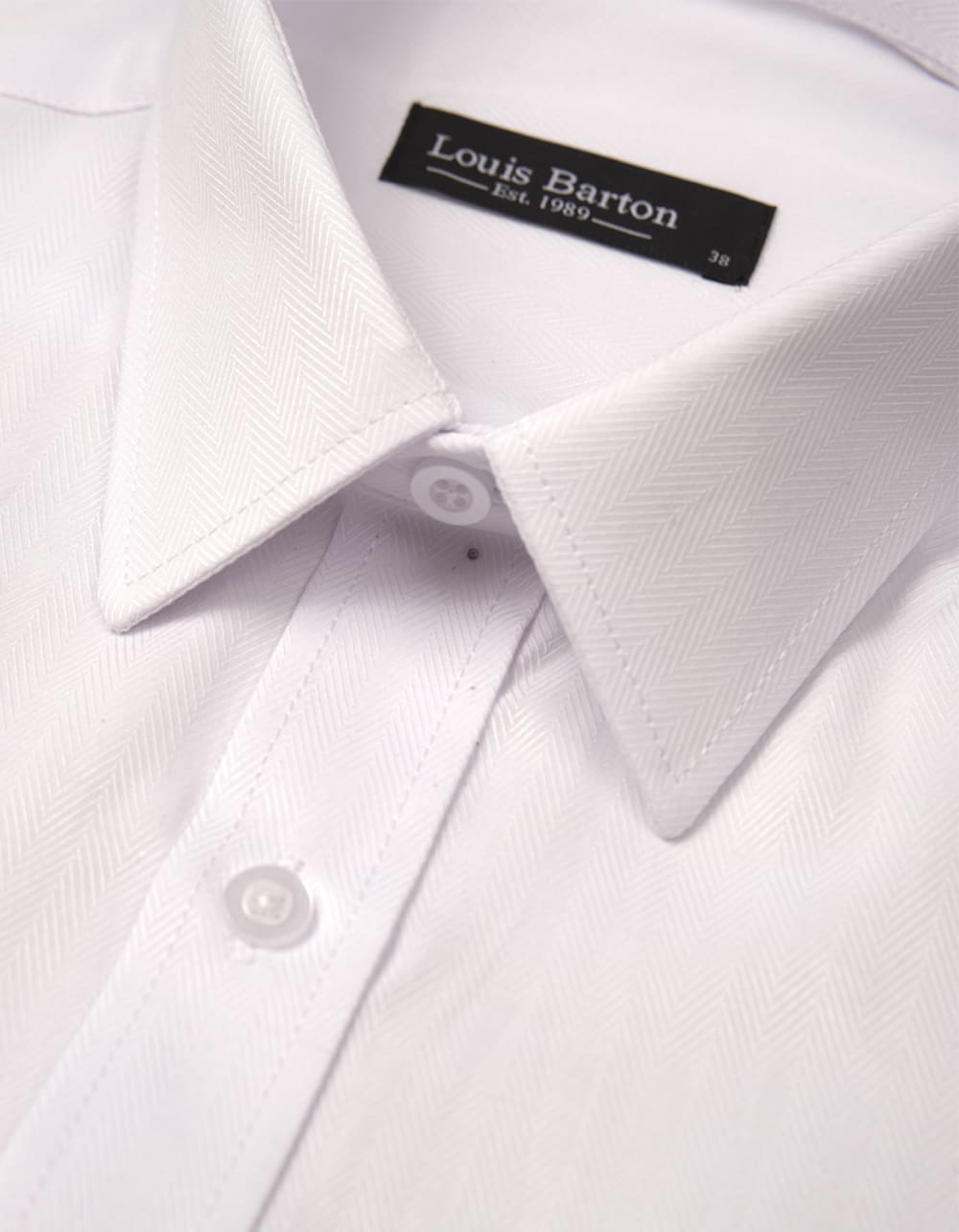 Camisa Manga Larga Textura Rayas Diagonal Blanca- Moldería clásica