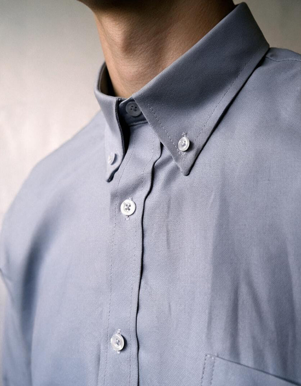 Camisa Oxford Manga Larga Azul Claro - Moldería clásica