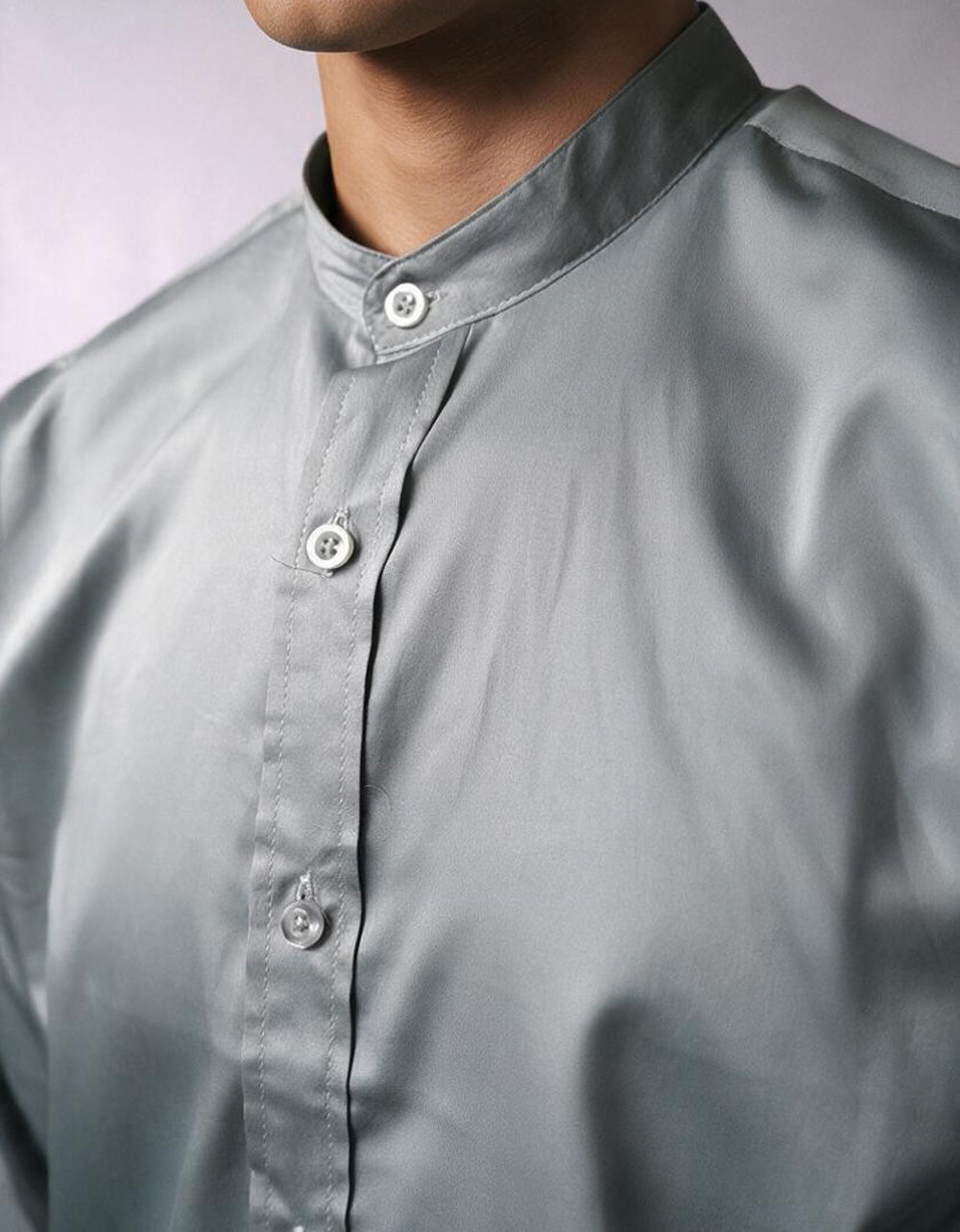 Camisa Solo Fondo Verde Menta cuello neru - Moldería slim
