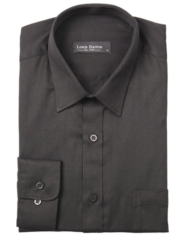 Camisa Manga Larga Textura Rayas Diagonal Negra- Moldería clásica