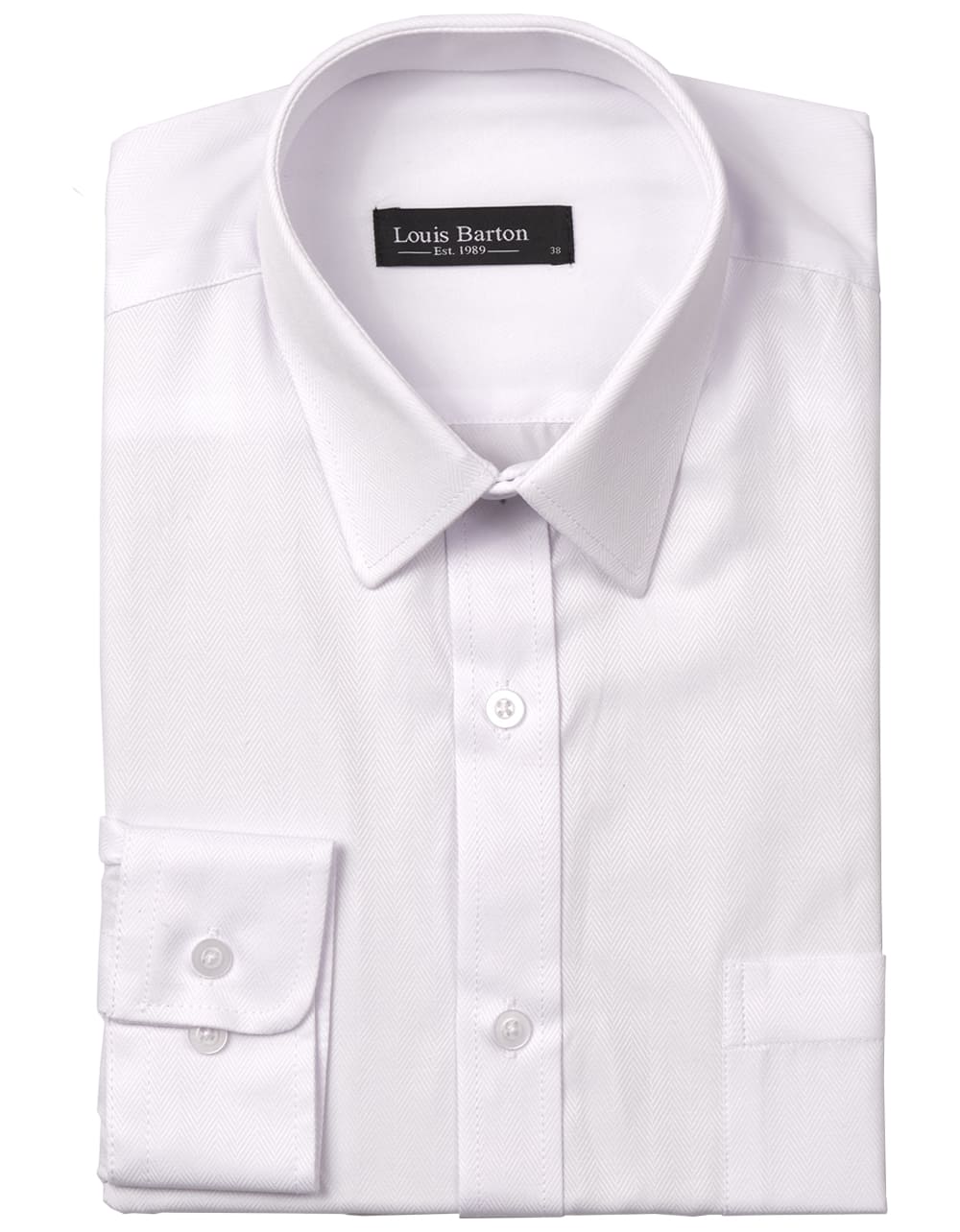 Camisa Manga Larga Textura Rayas Diagonal Blanca- Moldería clásica