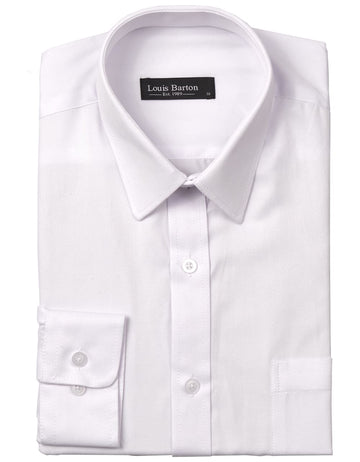 Camisa Manga Larga Textura Rayas Diagonal Blanca- Moldería clásica