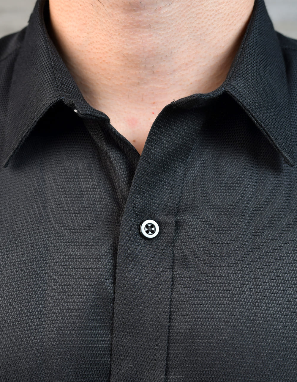 Camisa Manga Larga Negra Textura Triangular - Moldería slim