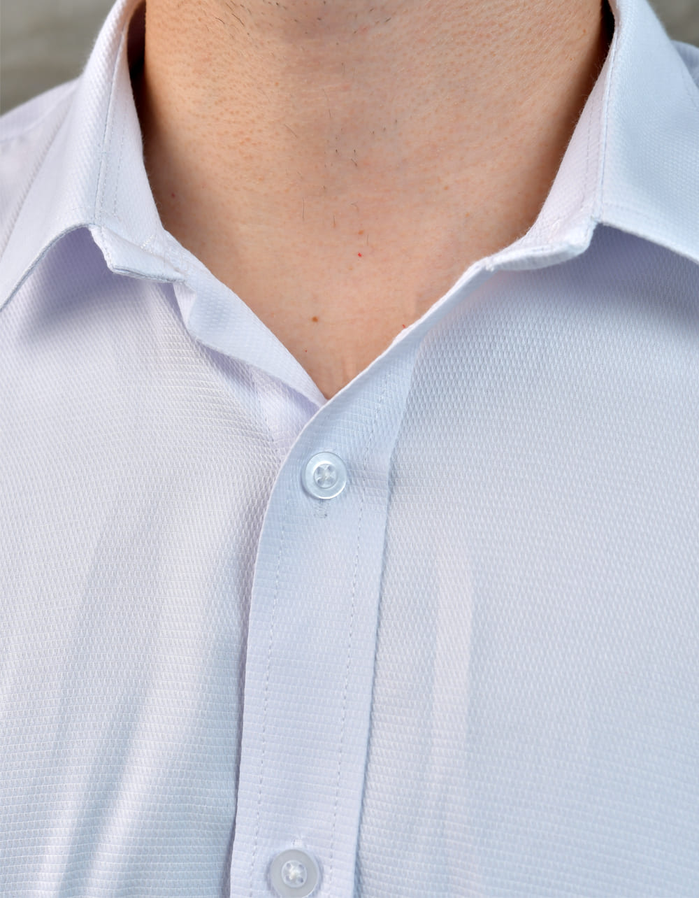 Camisa Manga Larga Blanca Textura Triangular - Moldería slim