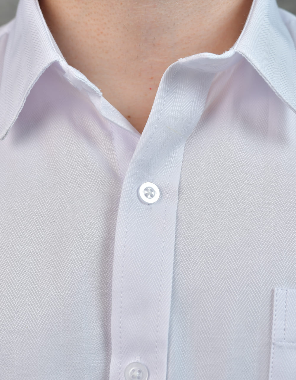 Camisa Manga Larga Blanca Textura Espina de Pescado - Moldería slim