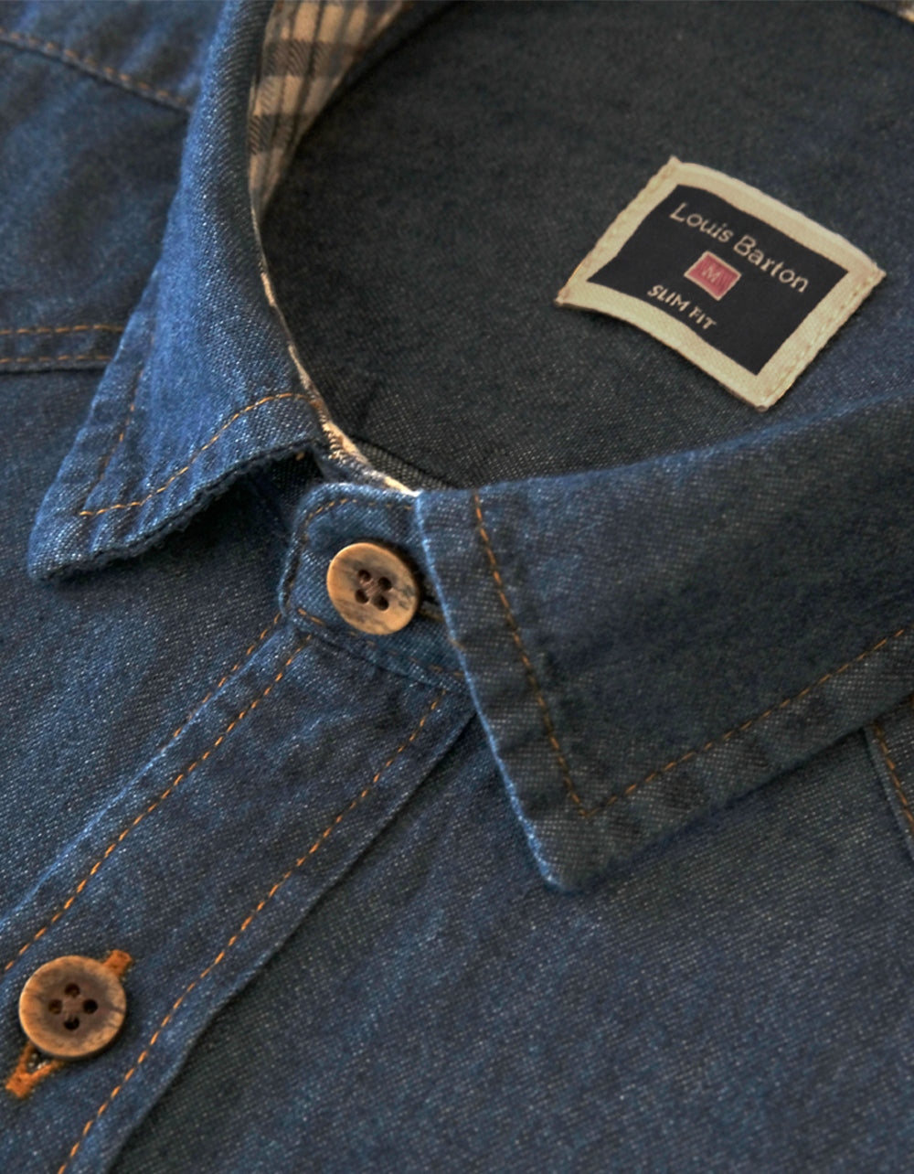 Camisa Índigo Azul Oscuro - Moldería slim