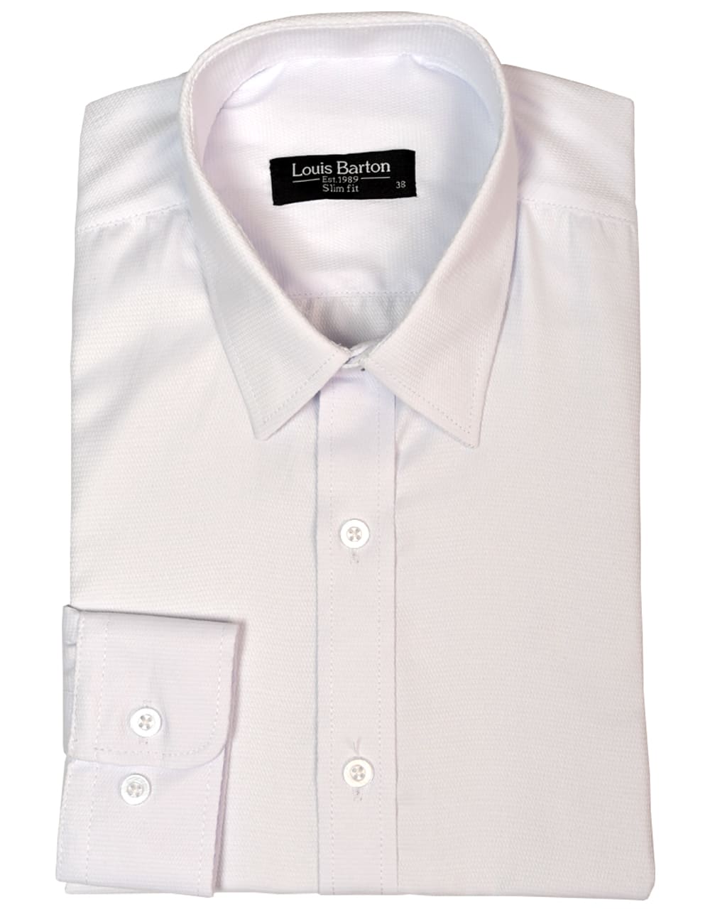Camisa Manga Larga Blanca Textura Triangular - Moldería slim