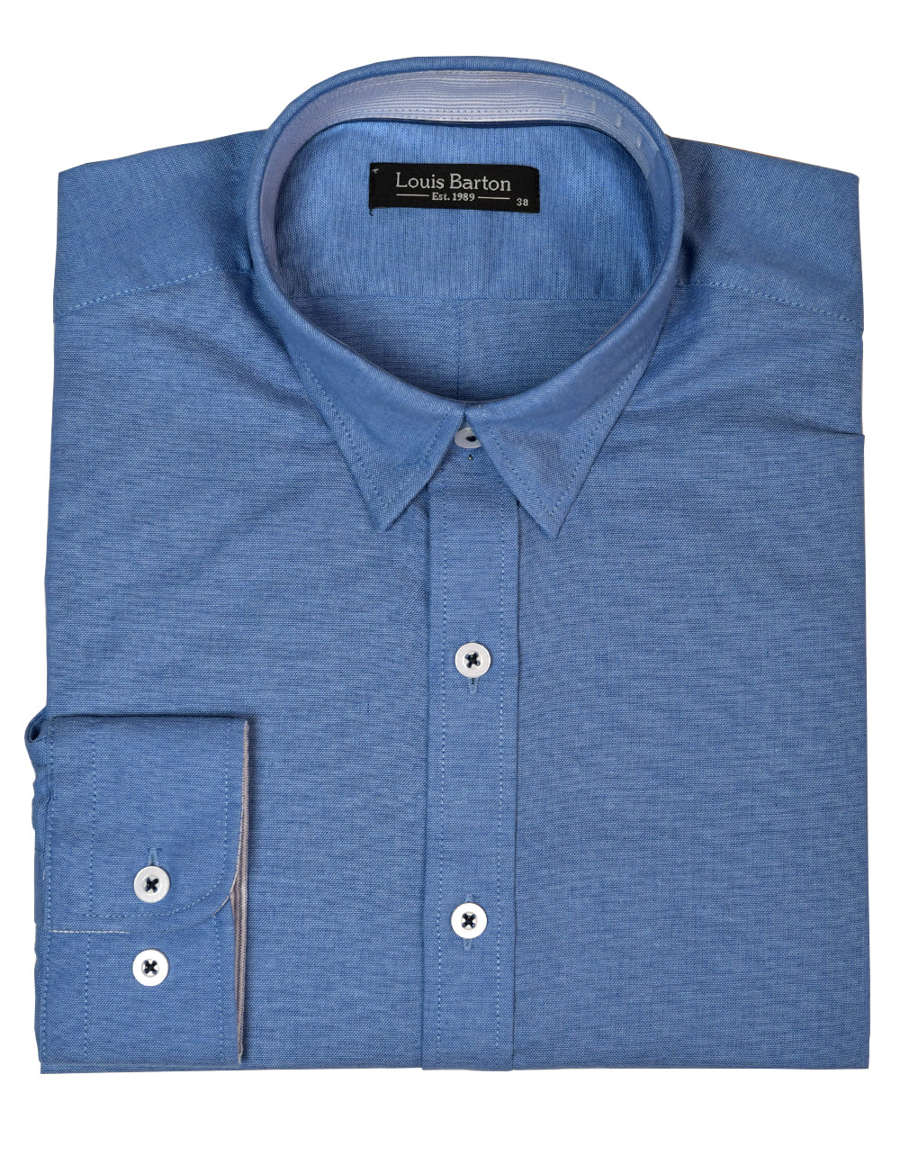 Camisa Oxford Manga Larga Azul Moldería Clásica
