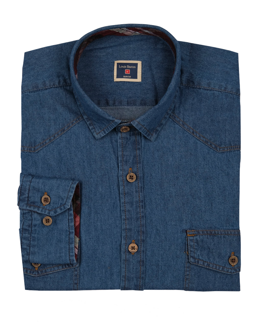 Camisa Índigo Azul Medio - Moldería slim