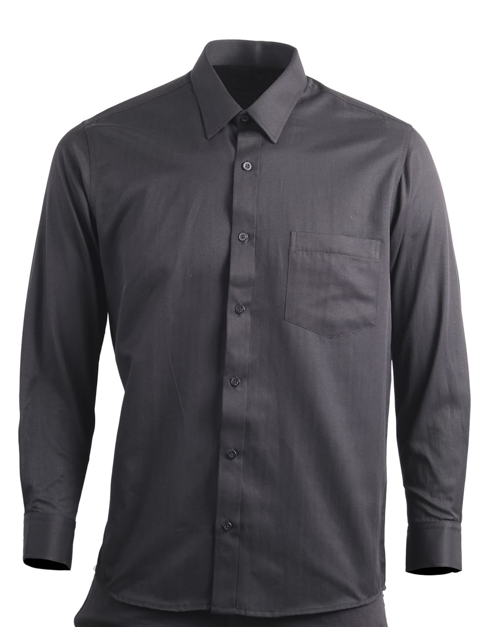 Camisa Manga Larga Textura Rayas Diagonal Negra- Moldería clásica