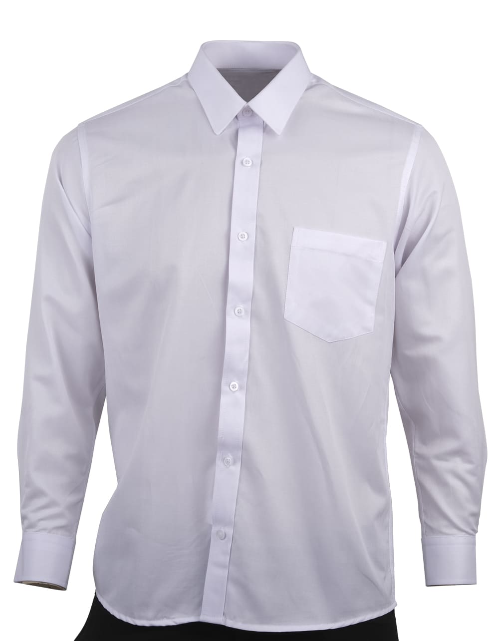 Camisa Manga Larga Textura Rayas Diagonal Blanca- Moldería clásica
