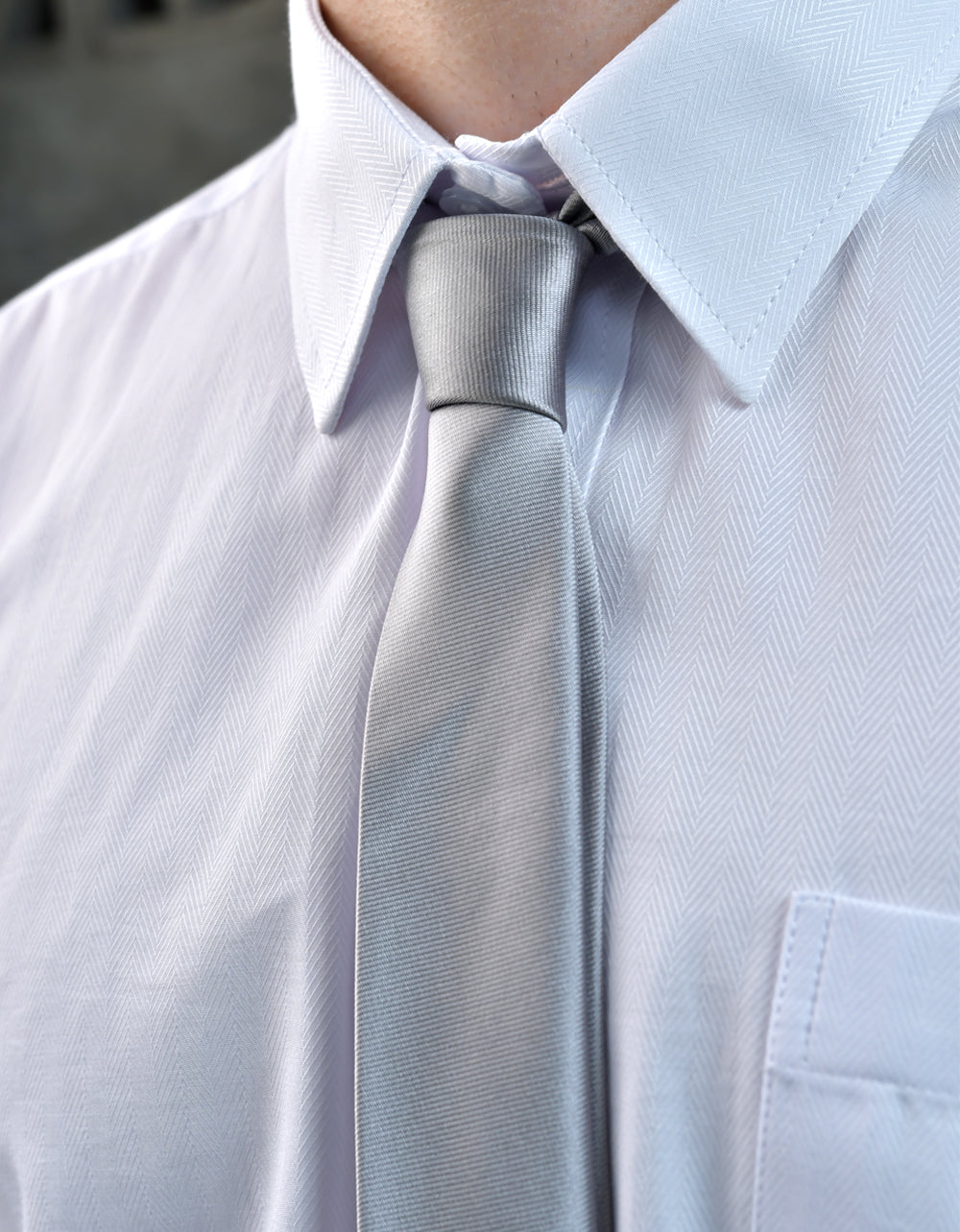 Corbata Pitillo En Poliester Color Gris Medio
