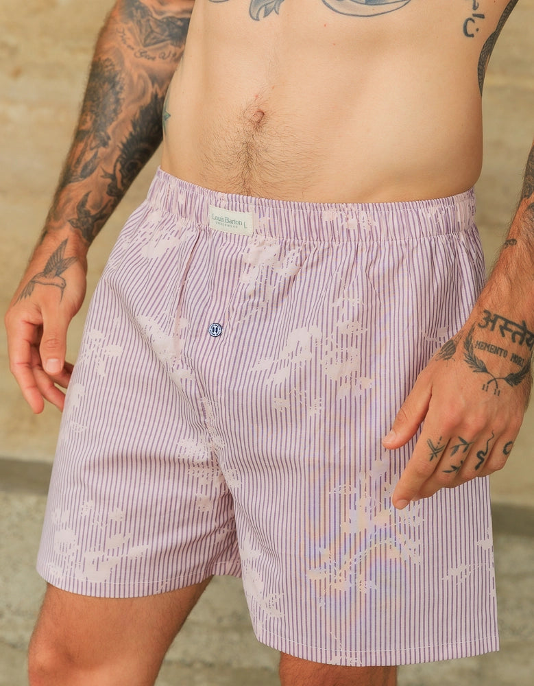 Boxer Rosa Rayas Lila