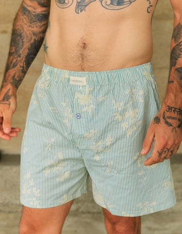 Boxer Verde Rayas Azules
