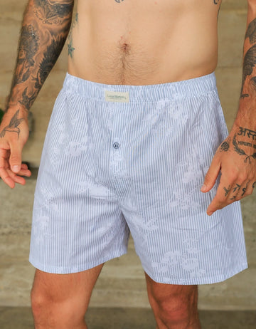 Boxer Blanco Rayas Grices
